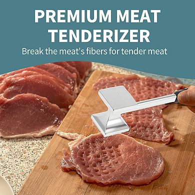 Aluminum Alloy Kitchen Meat Pounder Tenderizer Tool 1Pc 10.43"x2.48"x2.48"