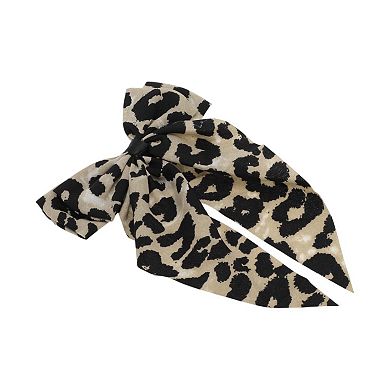 Grace Leopard Print Bow Barrettes Ribbon Hair Clips
