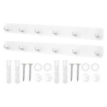 2 pc Coat Rack, Coat Hooks Wall Mount, Wall Hooks for Hanging, Hat Rack with 6 Coat Hooks