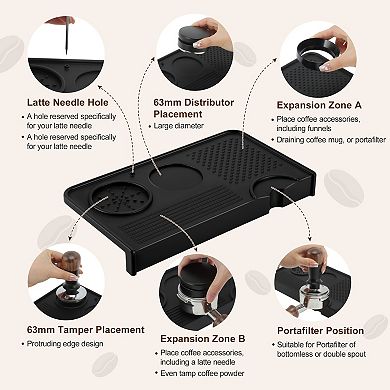1 Pc Espresso Tamping Mat Non-Slip Prevents Portafilters from Damaging the Counter