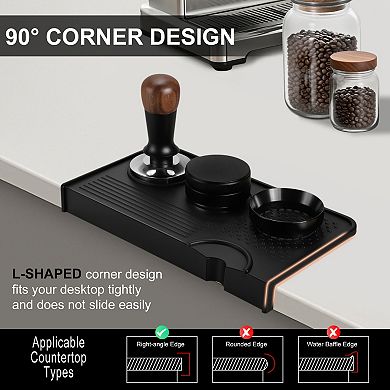 1 Pc Espresso Tamping Mat Non-Slip Prevents Portafilters from Damaging the Counter