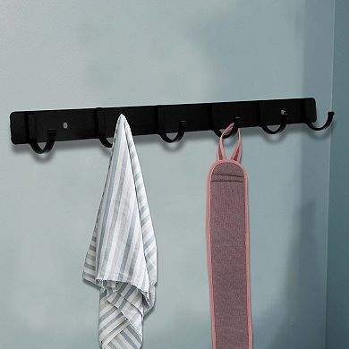 2 Pcs Coat Rack Wall Mount, Coat Hooks Wall Mount, Wall Hooks for Hanging, Hat Rack w 6 Hooks