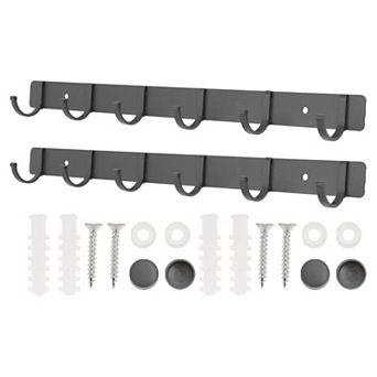 2 pc Coat Rack Wall Mount, Coat Hooks Wall Mount, Wall Hooks for Hanging, Hat Rack w 6 Hooks