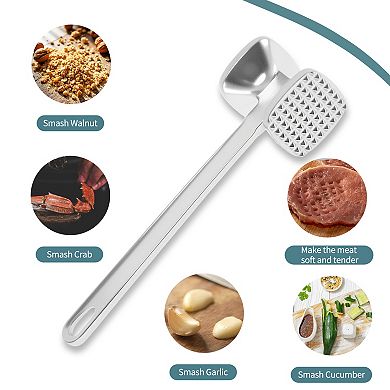 Aluminum Alloy Kitchen Meat Pounder Tenderizer Tool 1Pc 8.86"x2.36"x1.97"