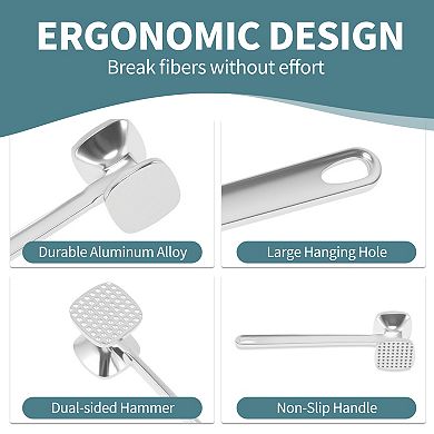 Aluminum Alloy Kitchen Meat Pounder Tenderizer Tool 1Pc 8.86"x2.36"x1.97"