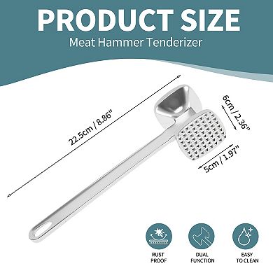 Aluminum Alloy Kitchen Meat Pounder Tenderizer Tool 1Pc 8.86"x2.36"x1.97"