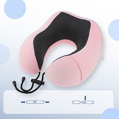 Neck Pillow for Airplane Travel Washable Memory Foam 1 Set