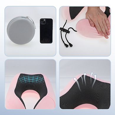 Neck Pillow for Airplane Travel Washable Memory Foam 1 Set