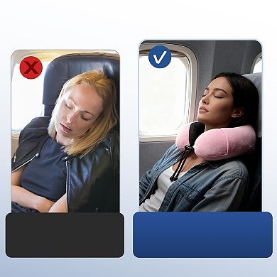 Neck Pillow for Airplane Travel Washable Memory Foam 1 Set