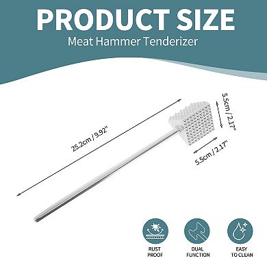 Aluminum Alloy Kitchen Meat Pounder Tenderizer Tool 1Pc 9.92"x1.97"x2.17"