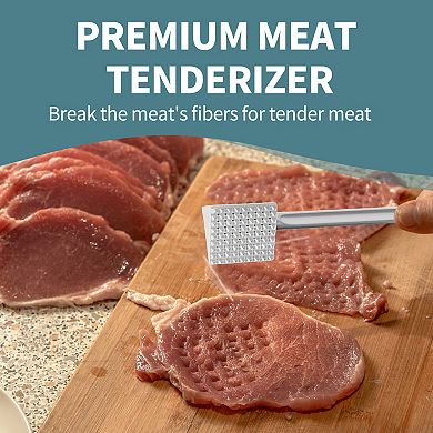 Aluminum Alloy Kitchen Meat Pounder Tenderizer Tool 1Pc 9.92"x1.97"x2.17"