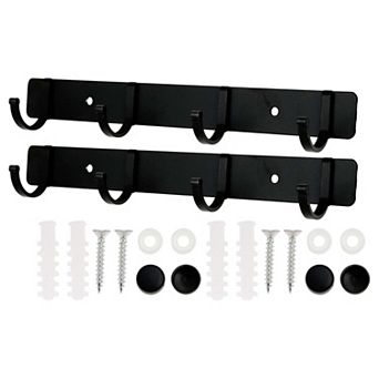 2 pc Coat Rack Wall Mount, Coat Hooks Wall Mount, Wall Hooks for Hanging, Hat Rack w 4 Hooks