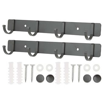 2 pc Coat Rack Wall Mount, Coat Hooks Wall Mount, Wall Hooks for Hanging, Hat Rack w 4 Hooks