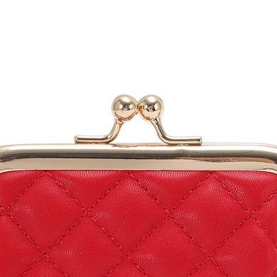 Stylish Argyle Pattern Clip Buckle Coin Purse Wallet 1 Pc