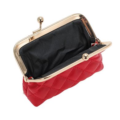 Stylish Argyle Pattern Clip Buckle Coin Purse Wallet 1 Pc