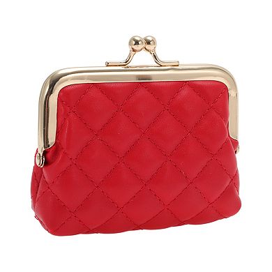 Stylish Argyle Pattern Clip Buckle Coin Purse Wallet 1 Pc