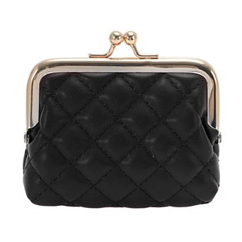 Stylish Argyle Pattern Clip Buckle Coin Purse Wallet 1 pc