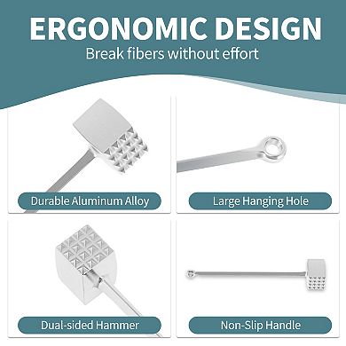 Aluminum Alloy Kitchen Meat Pounder Tenderizer Tool 1Pc 7.48"x1.57"x0.79"