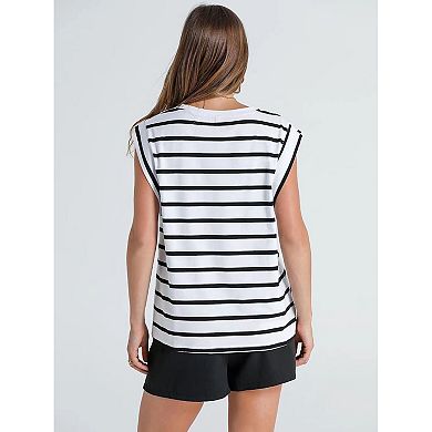 Cap Sleeve Tops for Women Casual Crewneck Tank Tops Summer Basic Tee Shirts