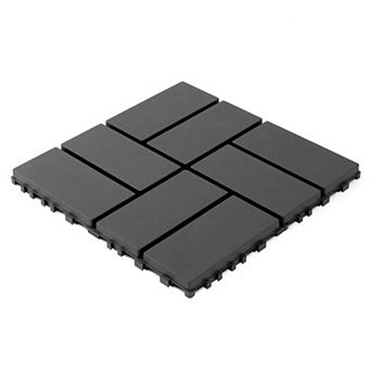 WOW PIONEER Interlocking Plastic Deck Tiles 44 Pack for Outdoor Indoor Flooring Surface