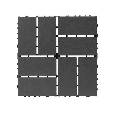 WOW PIONEER Interlocking Plastic Deck Tiles 44 Pack for Outdoor Indoor Flooring Surface
