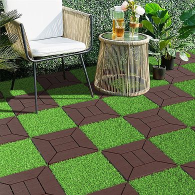 WOW PIONEER 44 Piece Interlocking Deck Floor Tiles for Balcony Backyard Poolside Patio