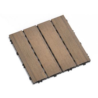 WOW PIONEER 11 pc Interlocking Composite Deck Tiles for Indoor and Outdoor Flooring