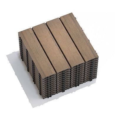 WOW PIONEER 11 Piece Interlocking Composite Deck Tiles for Indoor and Outdoor Flooring
