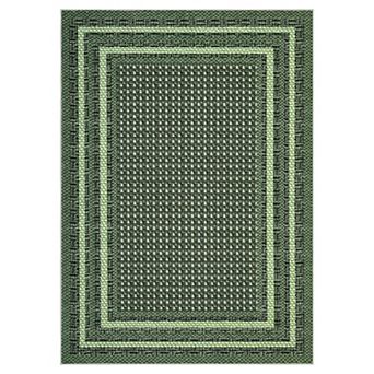 Geometric Living Room Rugs, Washable Bordered Print Soft Bedroom Carpet, Low Pile Floor Cover