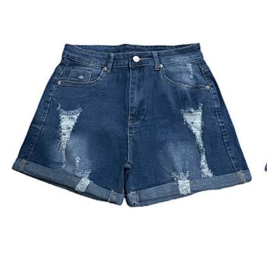 Women's High Waisted Ripped Denim Shorts Summer Hot Short Jeans