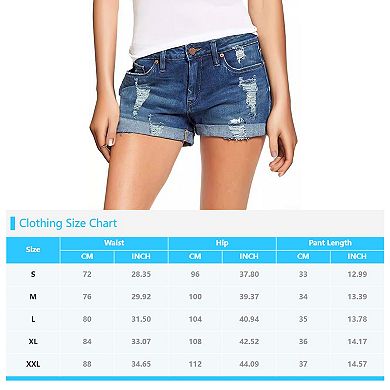 Women's High Waisted Ripped Denim Shorts Summer Hot Short Jeans