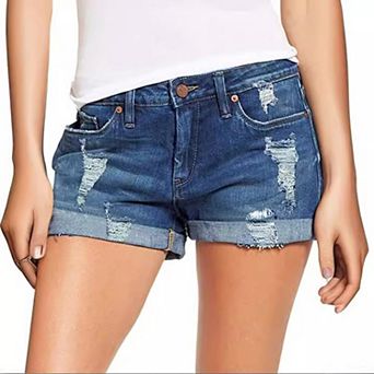 Women's High Waisted Ripped Denim Shorts Summer Hot Short Jeans