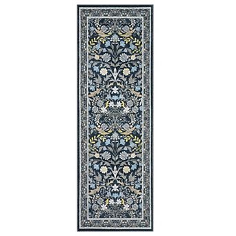 Area Rug Living Room Washable Area Rugs with Non Slip Backing, Vintage Botanical Print Rug