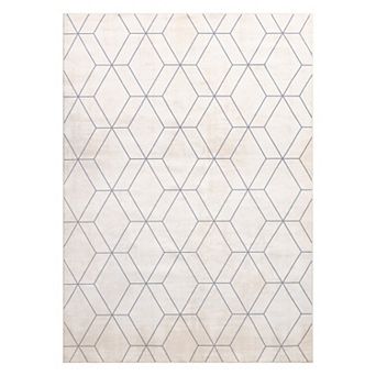 Machine Washable Modern Rug, Non Slip Rug Stain Resistant Carpet, Geometric Low Pile Floor Cover