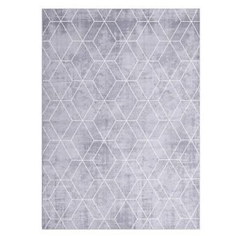 Machine Washable Modern Rug, Non Slip Rug Stain Resistant Carpet, Geometric Low Pile Floor Cover