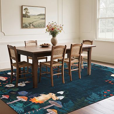 Jungle Print Washable Rug - Non-Slip Kitchen & Entryway Low Pile Runner, Stain Resistant