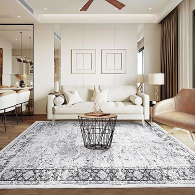 Boho Washable Rugs Non-Slip Kitchen Runner, Stain Resistant Low Pile Soft Carpet