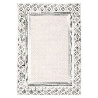 Modern Low Pile Checkered Rug - Non-Slip Washable Area Rug for Living Room, Nursery & Office