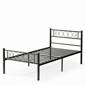Metal Bed Frame with Headboard & Footboard