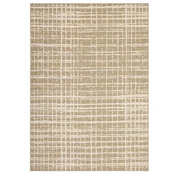 Modern Abstract Washable Rug - Low Pile Geometric Design for Living Room, Bedroom, Office