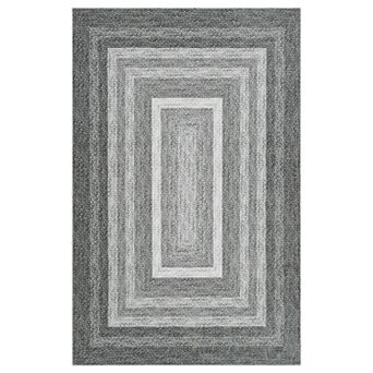 Modern Washable Area Rugs, Non-Slip Braided Accent Rug for Living Room, Bedroom & Dining Room