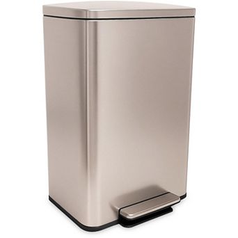 Soft-Close Step Trash Can with Filter Stainless Steel