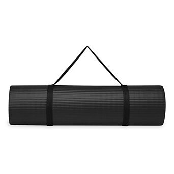 Yoga Pilates Exercise Mat with Carrier Strap Cushion Support