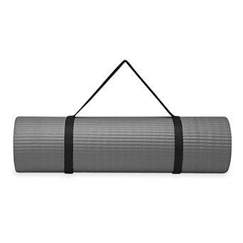 Yoga Pilates Exercise Mat with Carrier Strap Cushion Support