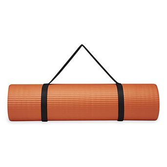 Yoga Pilates Exercise Mat with Carrier Strap Cushion Support