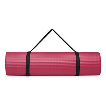 Yoga Pilates Exercise Mat with Carrier Strap Cushion Support