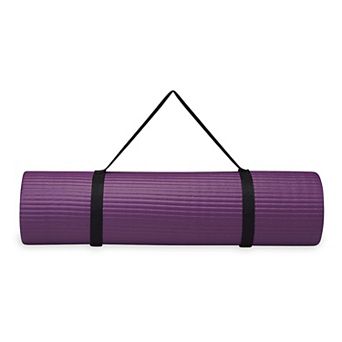 Yoga Pilates Exercise Mat with Carrier Strap Cushion Support