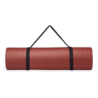 Yoga Pilates Exercise Mat with Carrier Strap Cushion Support