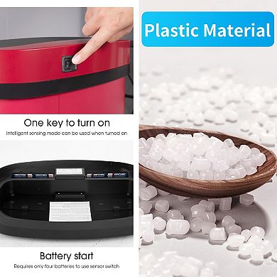 Automatic Touchless Trash Can Oval Odor Control Easy Clean