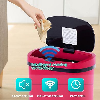 Automatic Touchless Trash Can Oval Odor Control Easy Clean